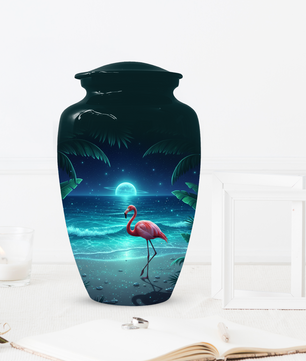 Flamingo Urn for Ashes, Custom Beach Cremation Urn For Ashes