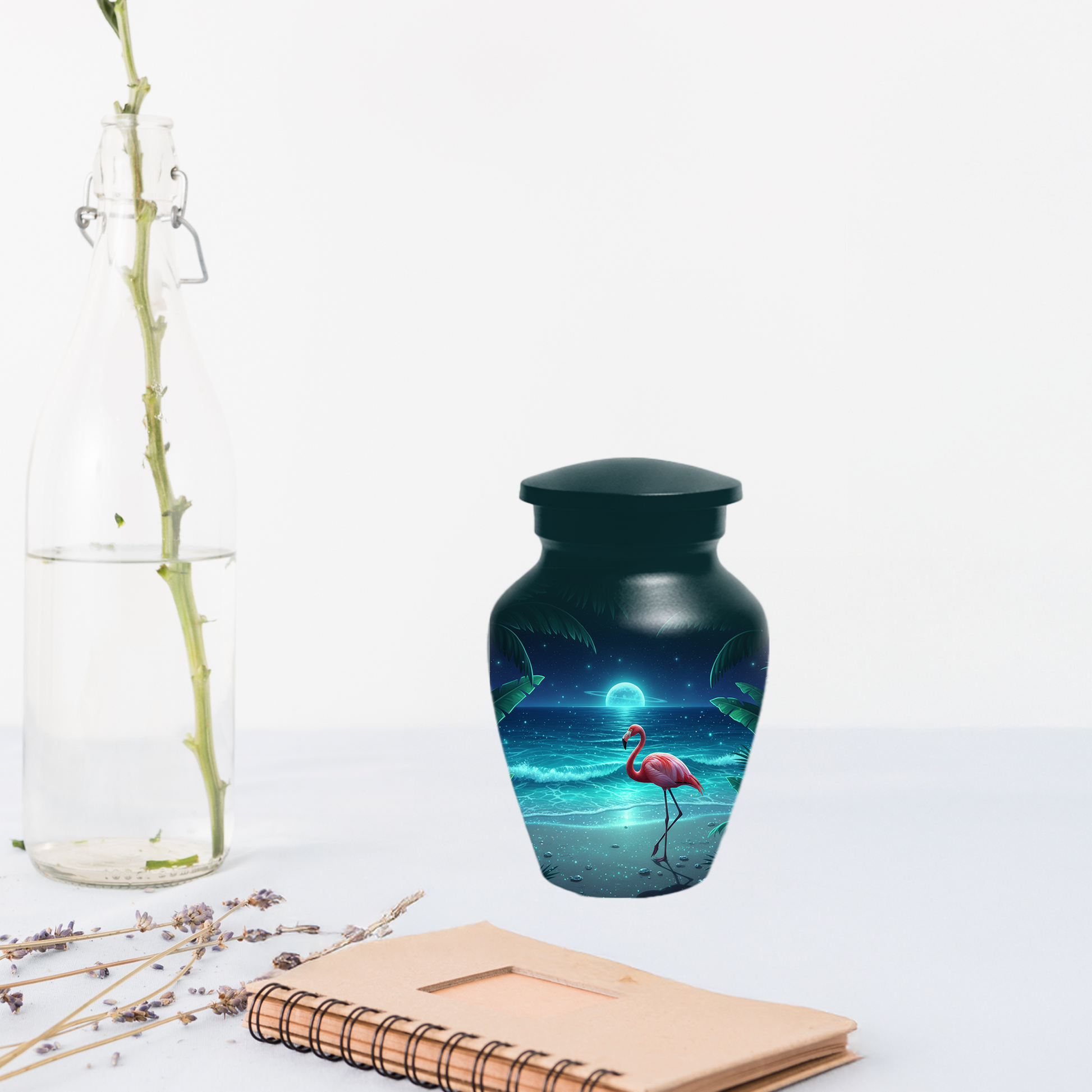 Flamingo Urn for Ashes, Custom Beach Cremation Urn For Ashes