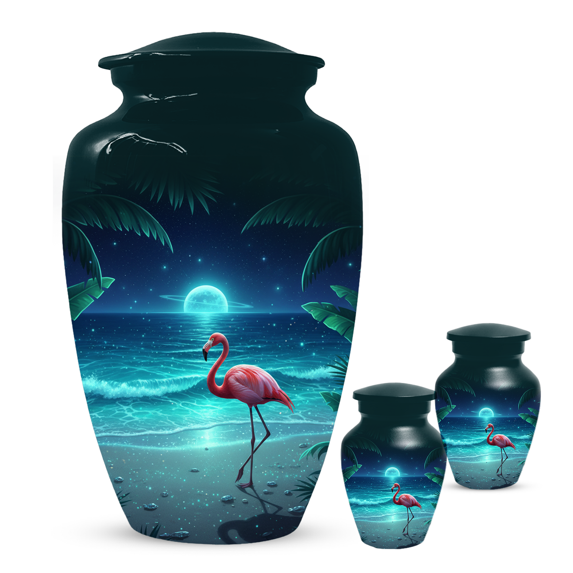 Flamingo Urn for Ashes, Custom Beach Cremation Urn For Ashes