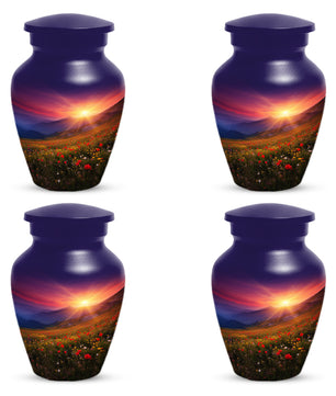 Flower Garden Sunset Urn for Human Ashes | Beautiful Floral Adult Cremation Urn for Mom & Women