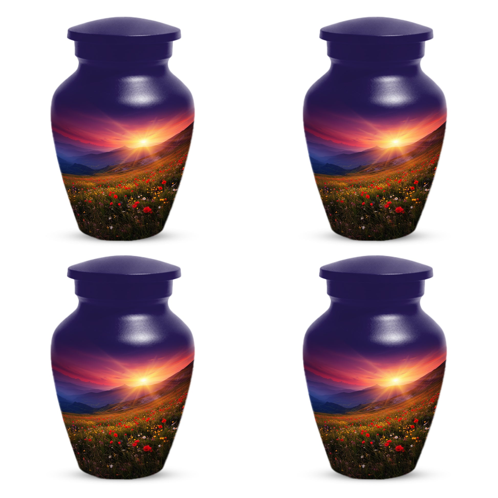 Flower Garden Sunset Urn for Human Ashes | Beautiful Floral Adult Cremation Urn for Mom & Women