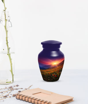 Flower Garden Sunset Urn for Human Ashes | Beautiful Floral Adult Cremation Urn for Mom & Women
