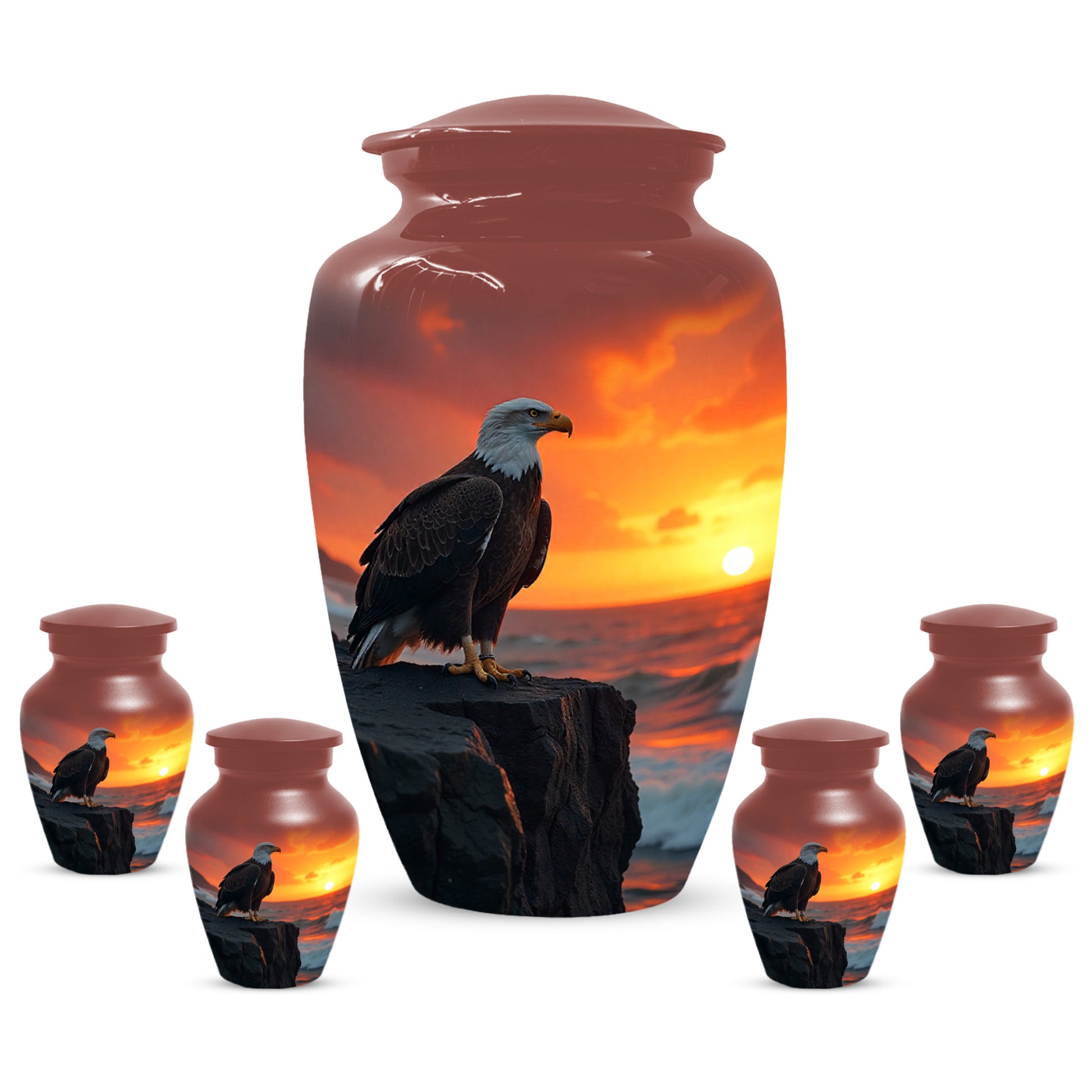 Eagle Sunset Urn for Human Ashes | Majestic Eagle Adult Cremation Urn