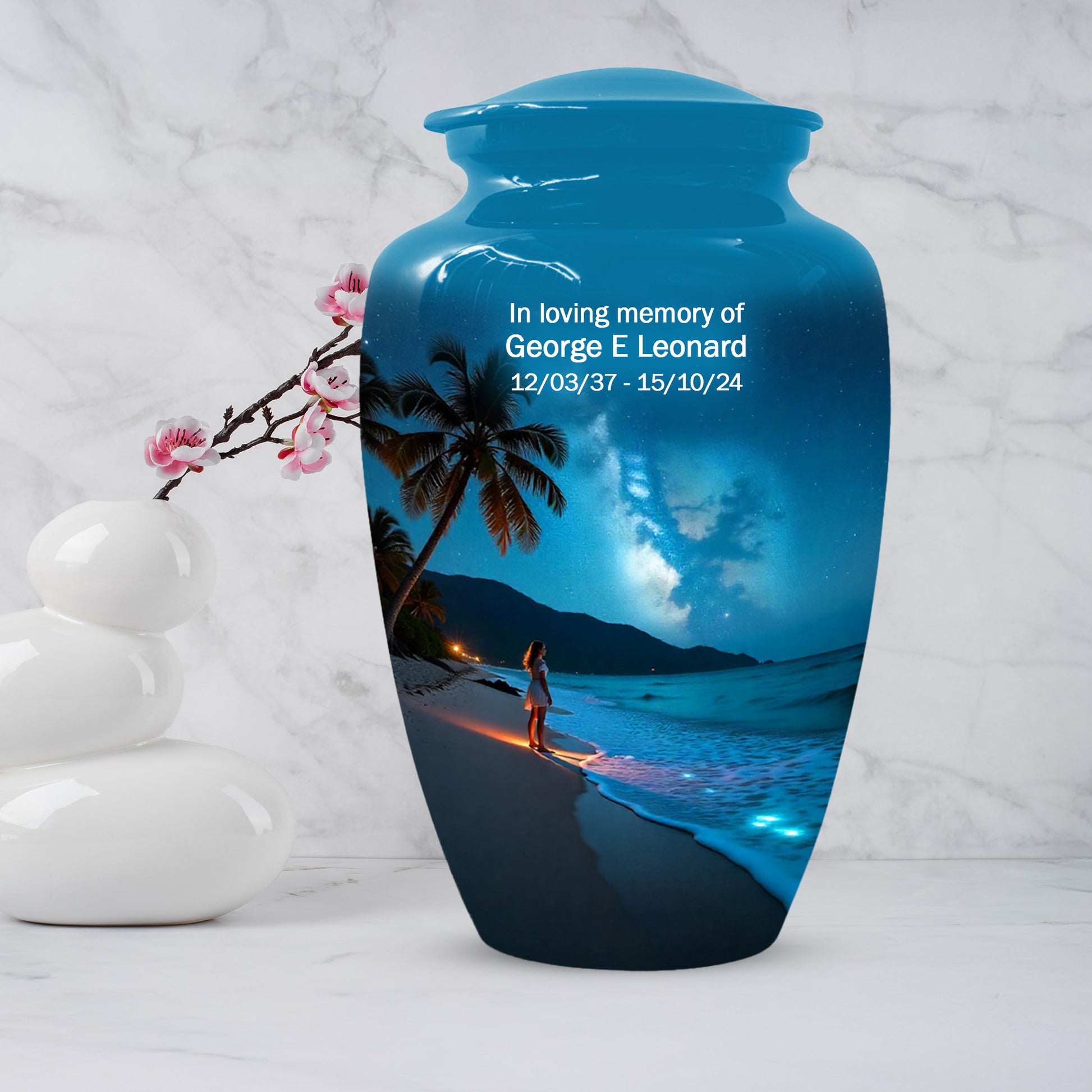 Tropical Beach Urn for Mom – Personalized Urn for Mom| Beautiful Cremation Urns for Women
