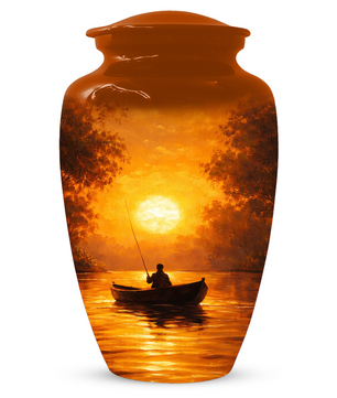 Fishing Cremation Urn for Dad | Personalized Gone Fishing Memorial Urn for Human Ashes
