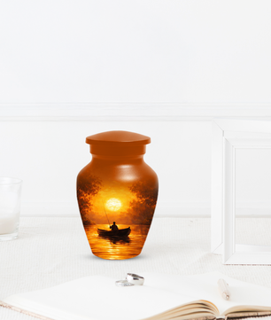 Fishing Cremation Urn for Dad | Personalized Gone Fishing Memorial Urn for Human Ashes
