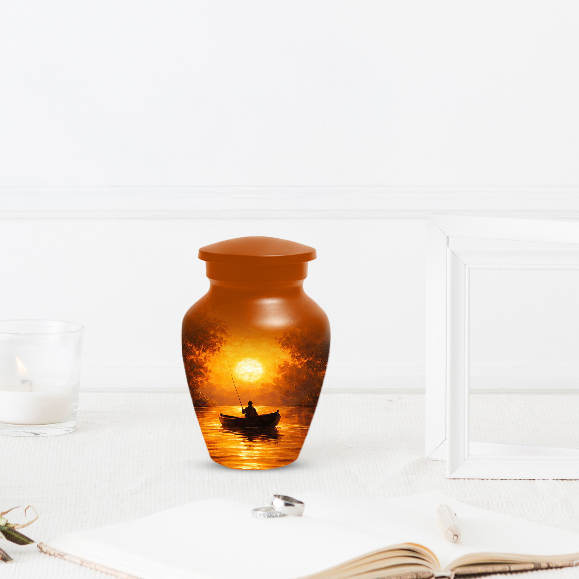 Fishing Cremation Urn for Dad | Personalized Gone Fishing Memorial Urn for Human Ashes