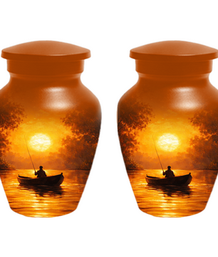 Fishing Cremation Urn for Dad | Personalized Gone Fishing Memorial Urn for Human Ashes