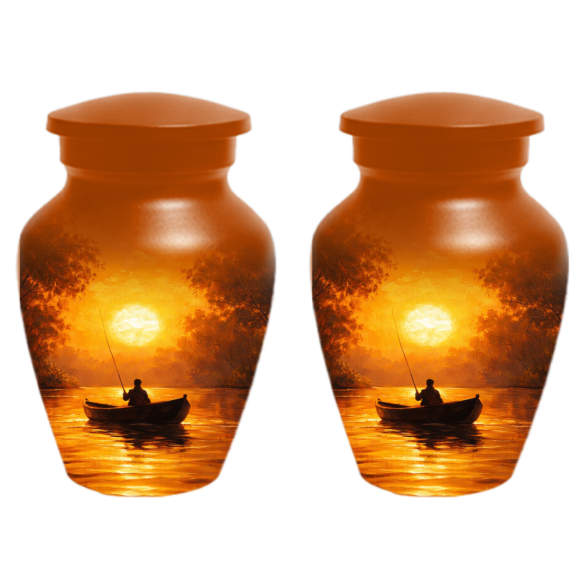 Fishing Cremation Urn for Dad | Personalized Gone Fishing Memorial Urn for Human Ashes