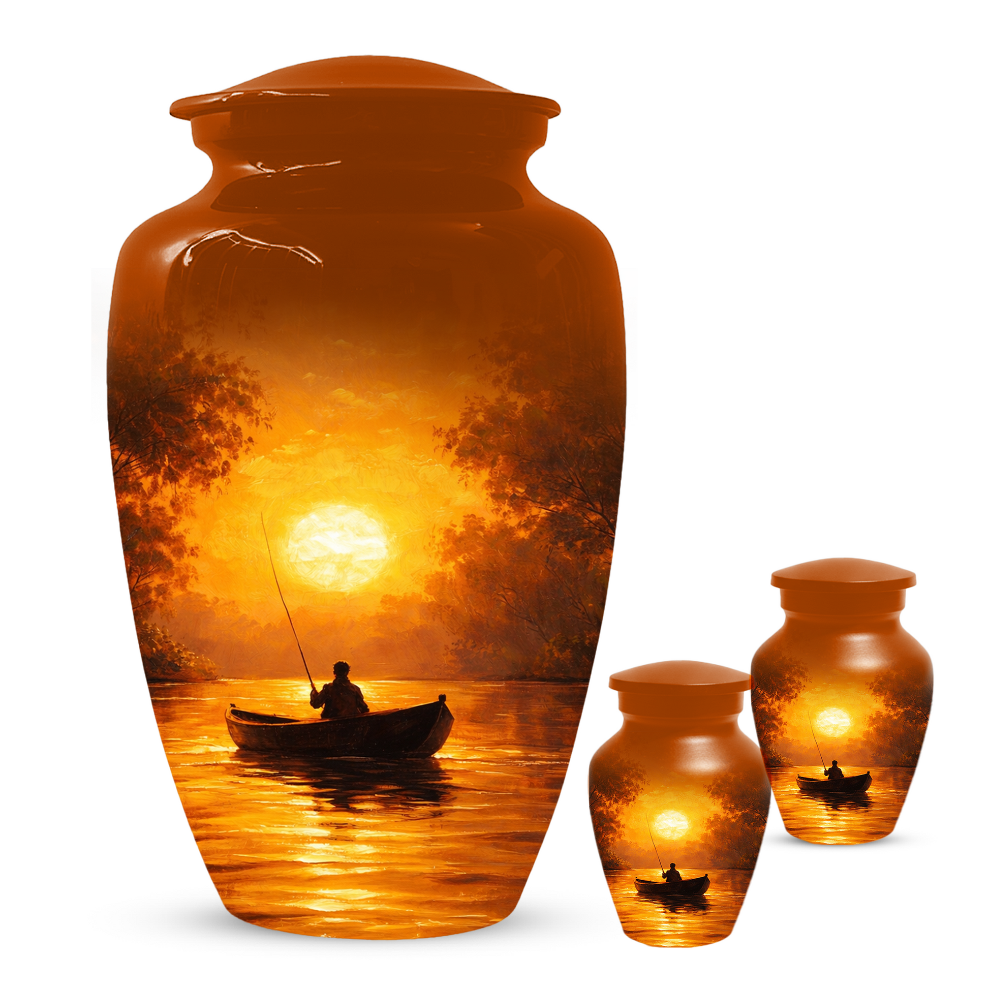 Fishing Cremation Urn for Dad | Personalized Gone Fishing Memorial Urn for Human Ashes