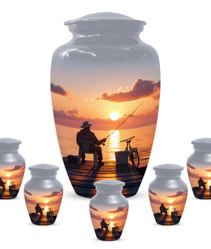Fishing Cremation Urn for Human Ashes | Adult Fishing Memorial Urn