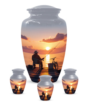 Fishing Cremation Urn for Human Ashes | Adult Fishing Memorial Urn