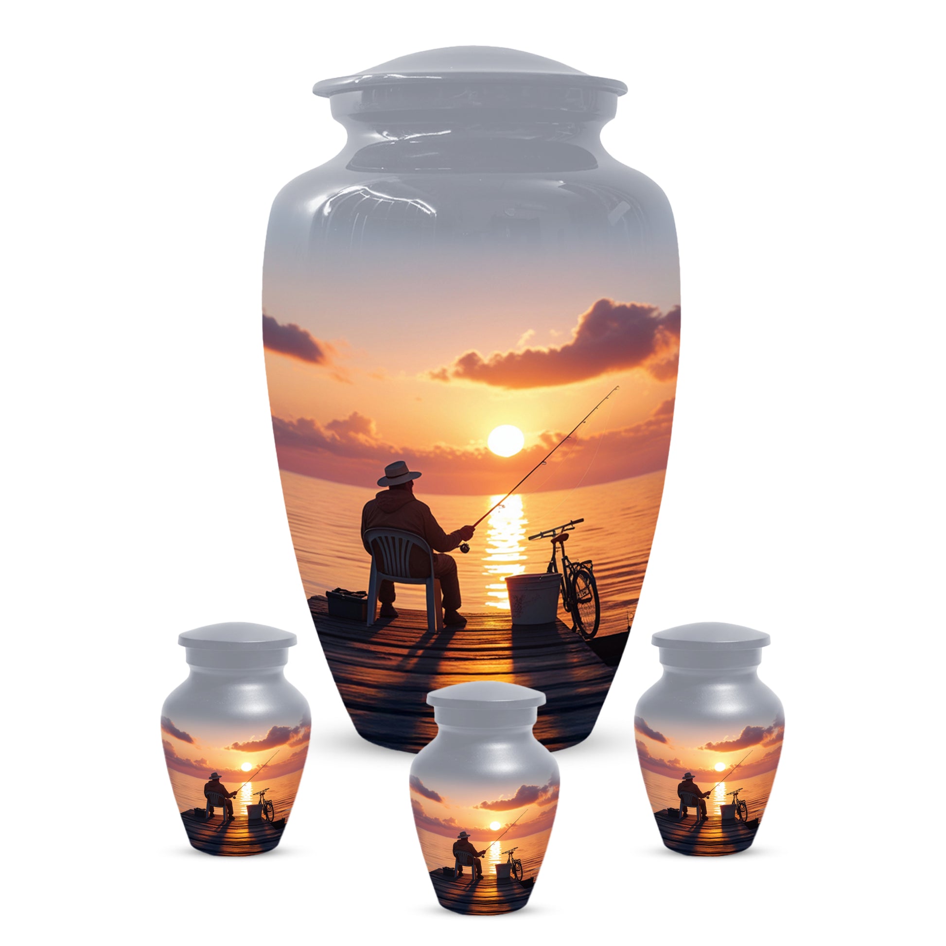 Fishing Cremation Urn for Human Ashes | Adult Fishing Memorial Urn