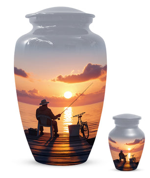 Fishing Cremation Urn for Human Ashes | Adult Fishing Memorial Urn