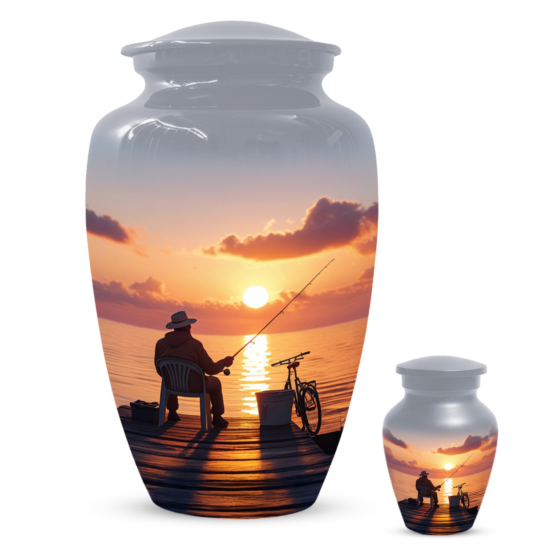 Fishing Cremation Urn for Human Ashes | Adult Fishing Memorial Urn