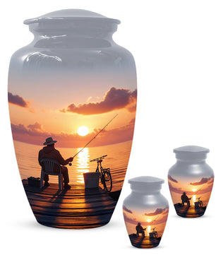 Fishing Cremation Urn for Human Ashes | Adult Fishing Memorial Urn