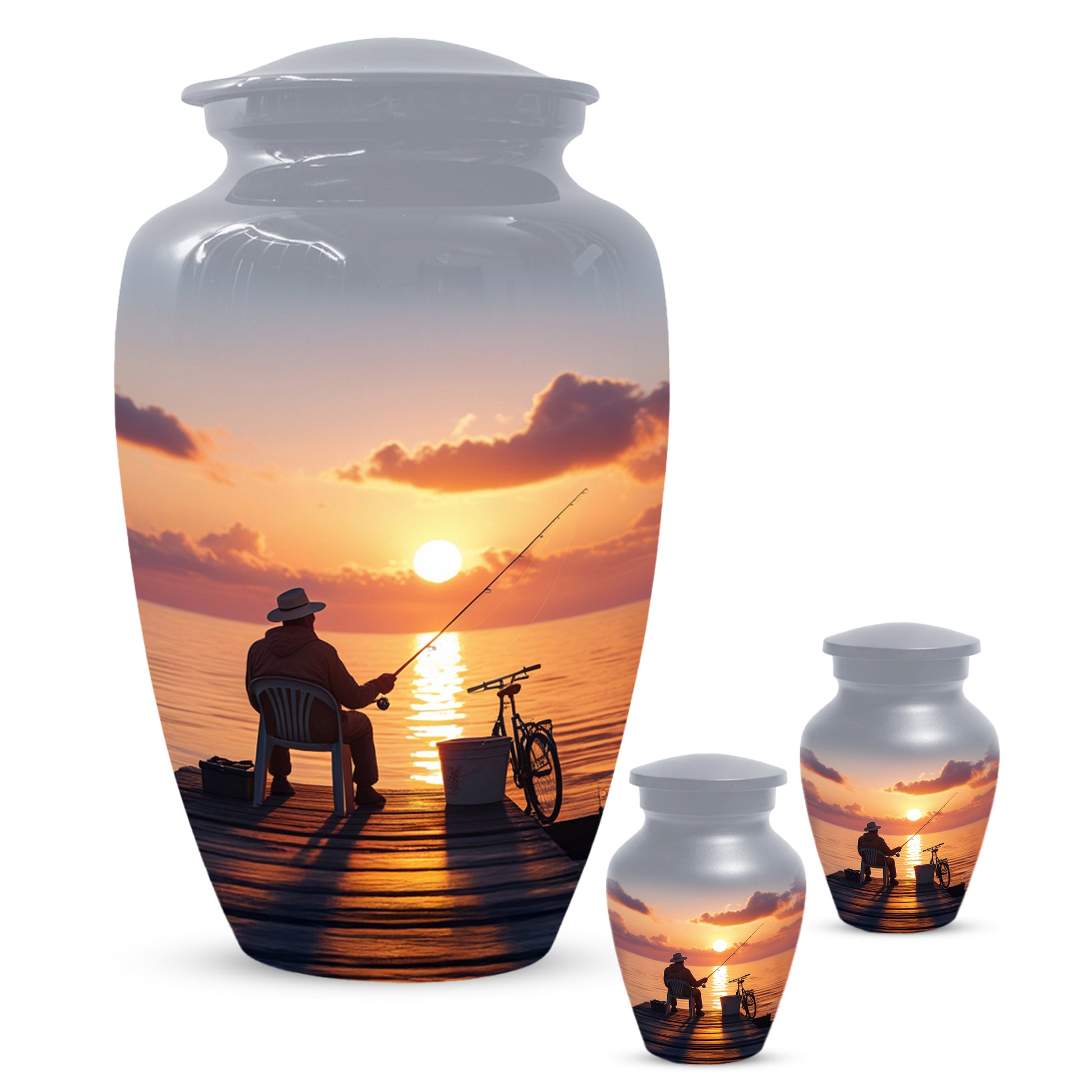 Fishing Cremation Urn for Human Ashes | Adult Fishing Memorial Urn