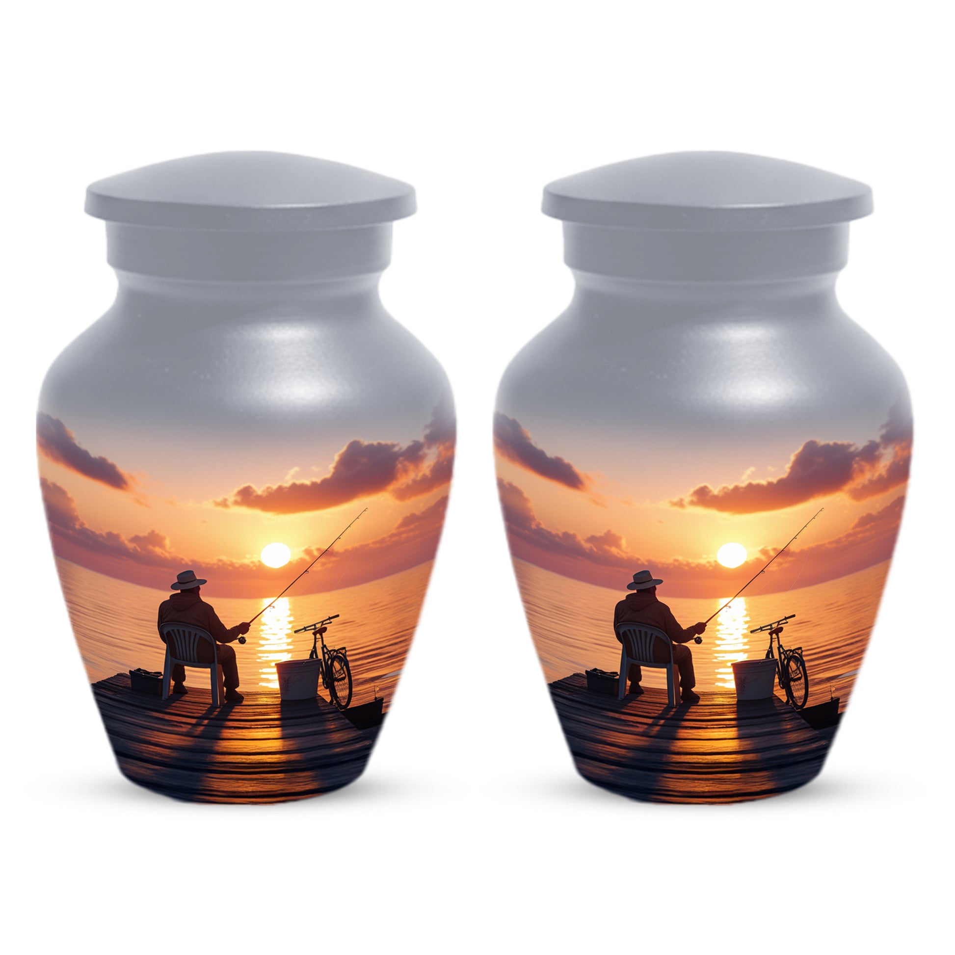 Fishing Cremation Urn for Human Ashes | Adult Fishing Memorial Urn