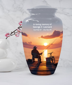 Fishing Cremation Urn for Human Ashes | Adult Fishing Memorial Urn