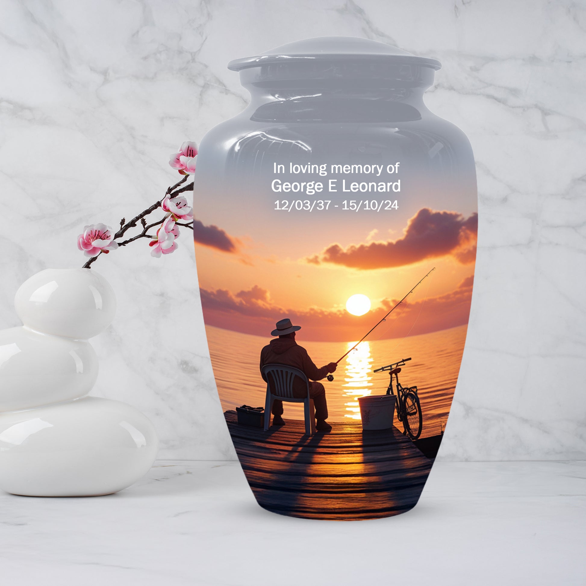 Fishing Cremation Urn for Human Ashes | Adult Fishing Memorial Urn