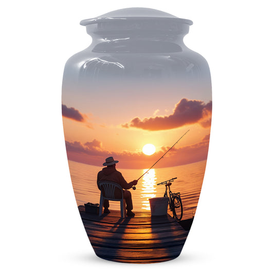 Fishing Cremation Urn for Human Ashes | Adult Fishing Memorial Urn