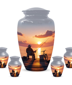Fishing Cremation Urn for Human Ashes | Adult Fishing Memorial Urn