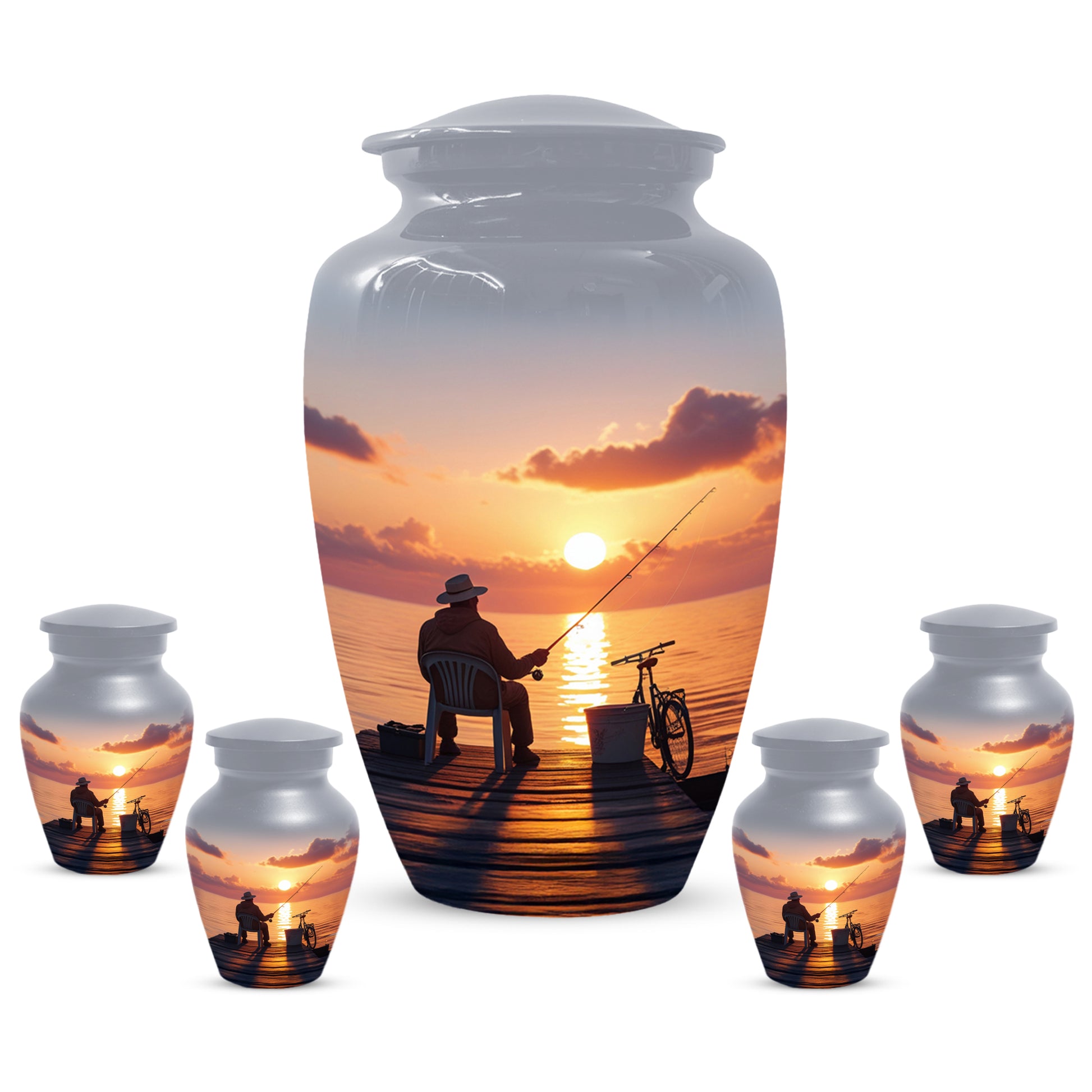 Fishing Cremation Urn for Human Ashes | Adult Fishing Memorial Urn