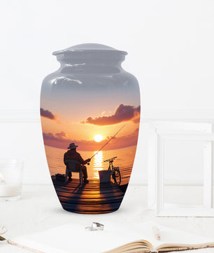 Fishing Cremation Urn for Human Ashes | Adult Fishing Memorial Urn