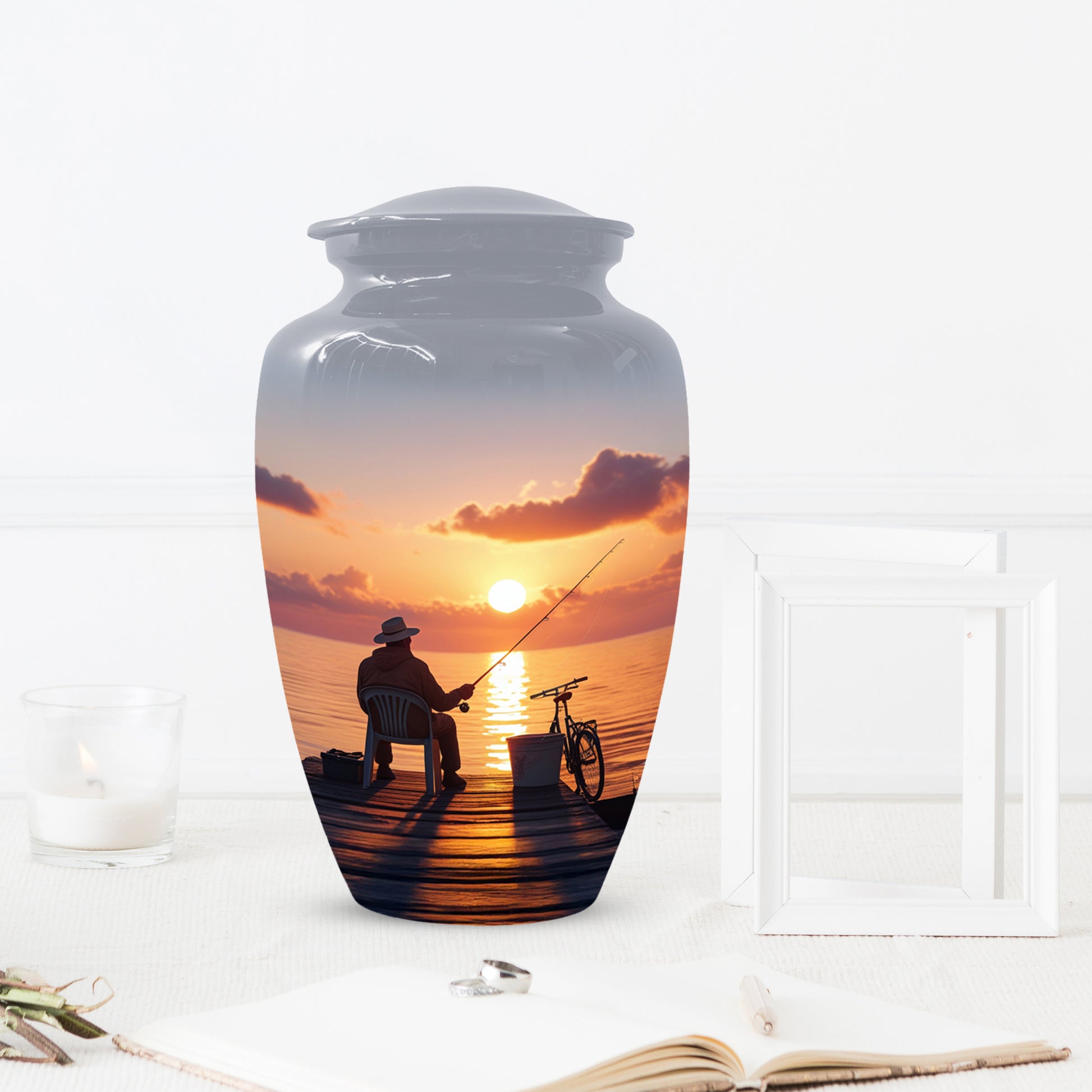 Fishing Cremation Urn for Human Ashes | Adult Fishing Memorial Urn