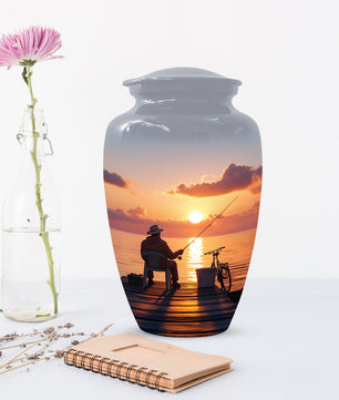 Fishing Cremation Urn for Human Ashes | Adult Fishing Memorial Urn