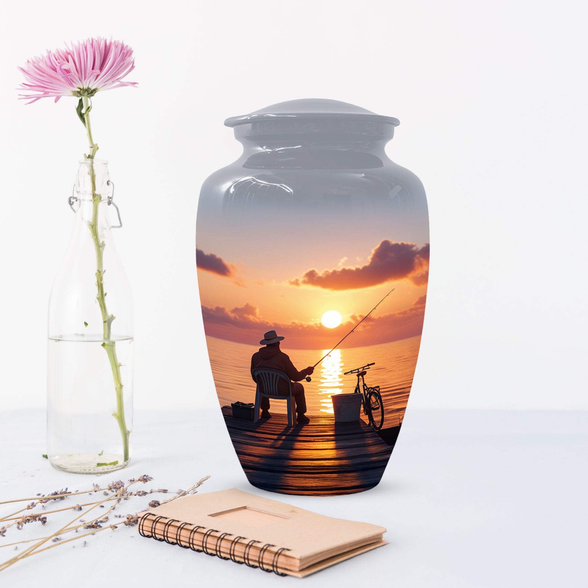 Fishing Cremation Urn for Human Ashes | Adult Fishing Memorial Urn
