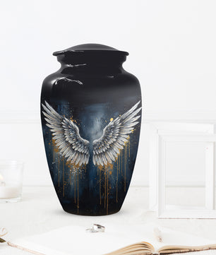 Gold Angel Wing Urn for Adult Ashes | Elegant Adult Cremation Urn & Memorial