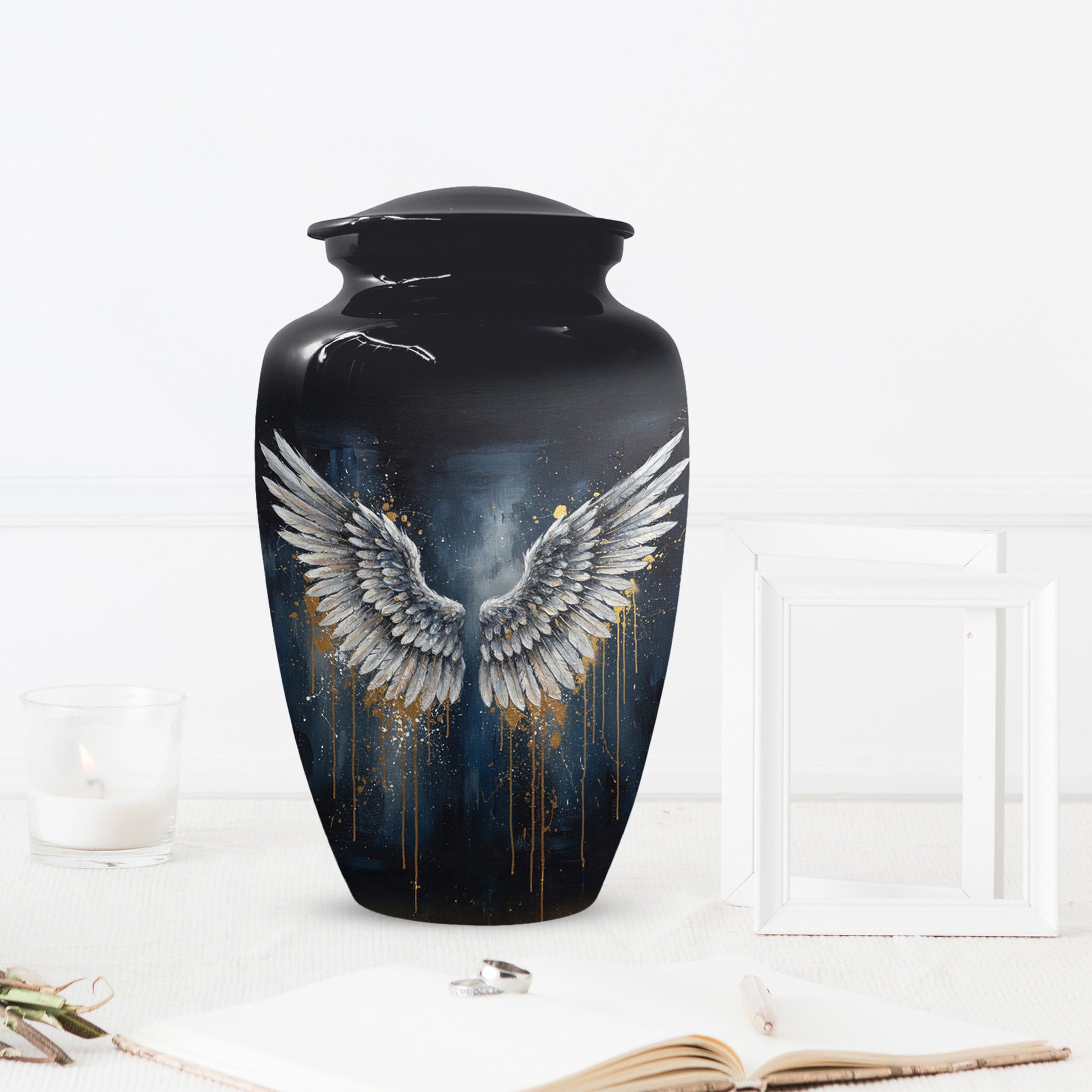 Gold Angel Wing Urn for Adult Ashes | Elegant Adult Cremation Urn & Memorial