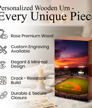 Personalized Baseball Stadium Urn – Baseball Memorial Urns for Human Ashes