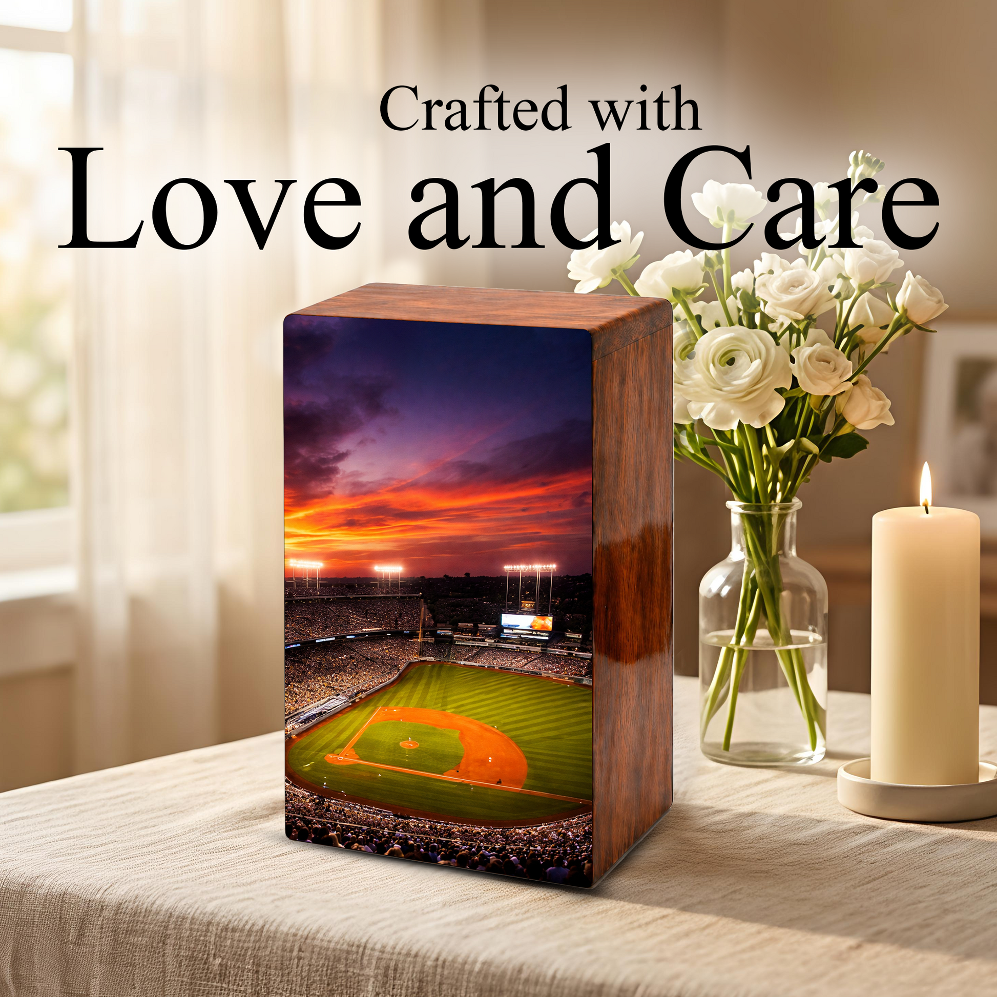 Personalized Baseball Stadium Urn – Baseball Memorial Urns for Human Ashes