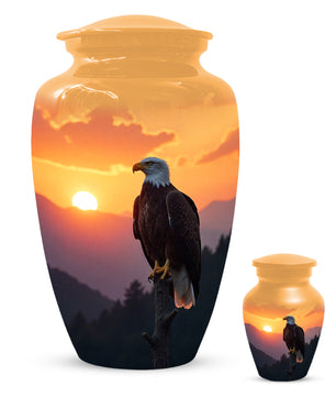 Eagle Sunset Urn for Human Ashes | Majestic Eagle Sunset Adult Cremation Urn