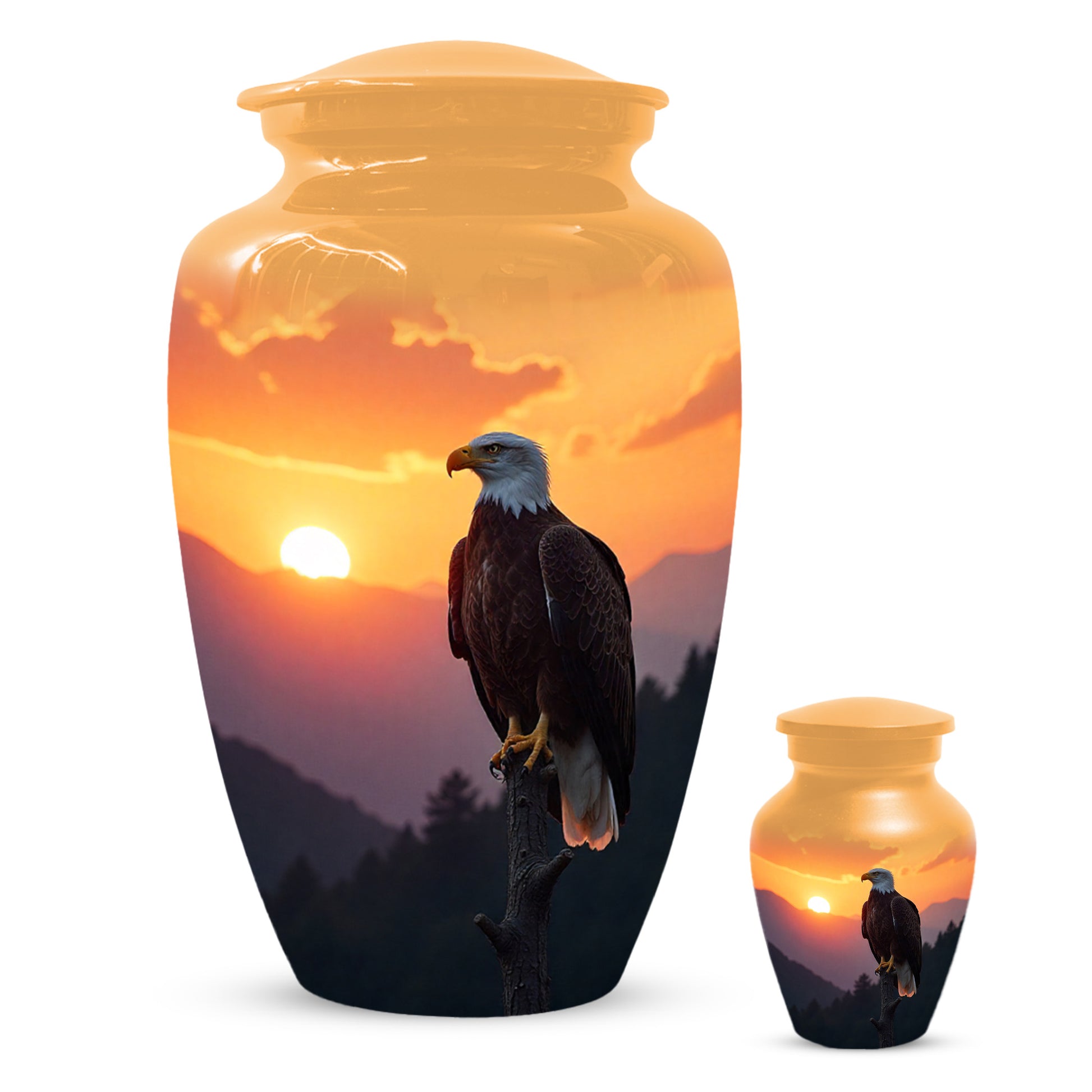 Eagle Sunset Urn for Human Ashes | Majestic Eagle Sunset Adult Cremation Urn