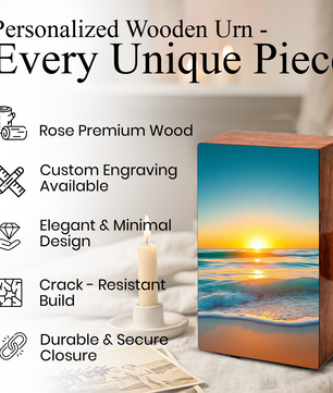 Sunset Beach Urn – Ocean Sunset Memorial Keepsake Urns for Human Ashes