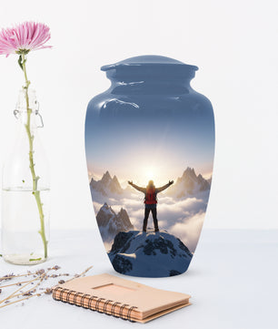 Mountain Adventure Adult Urn for Human Ashes | Personalized Adult Cremation Urn