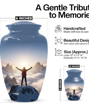 Mountain Adventure Adult Urn for Human Ashes | Personalized Adult Cremation Urn