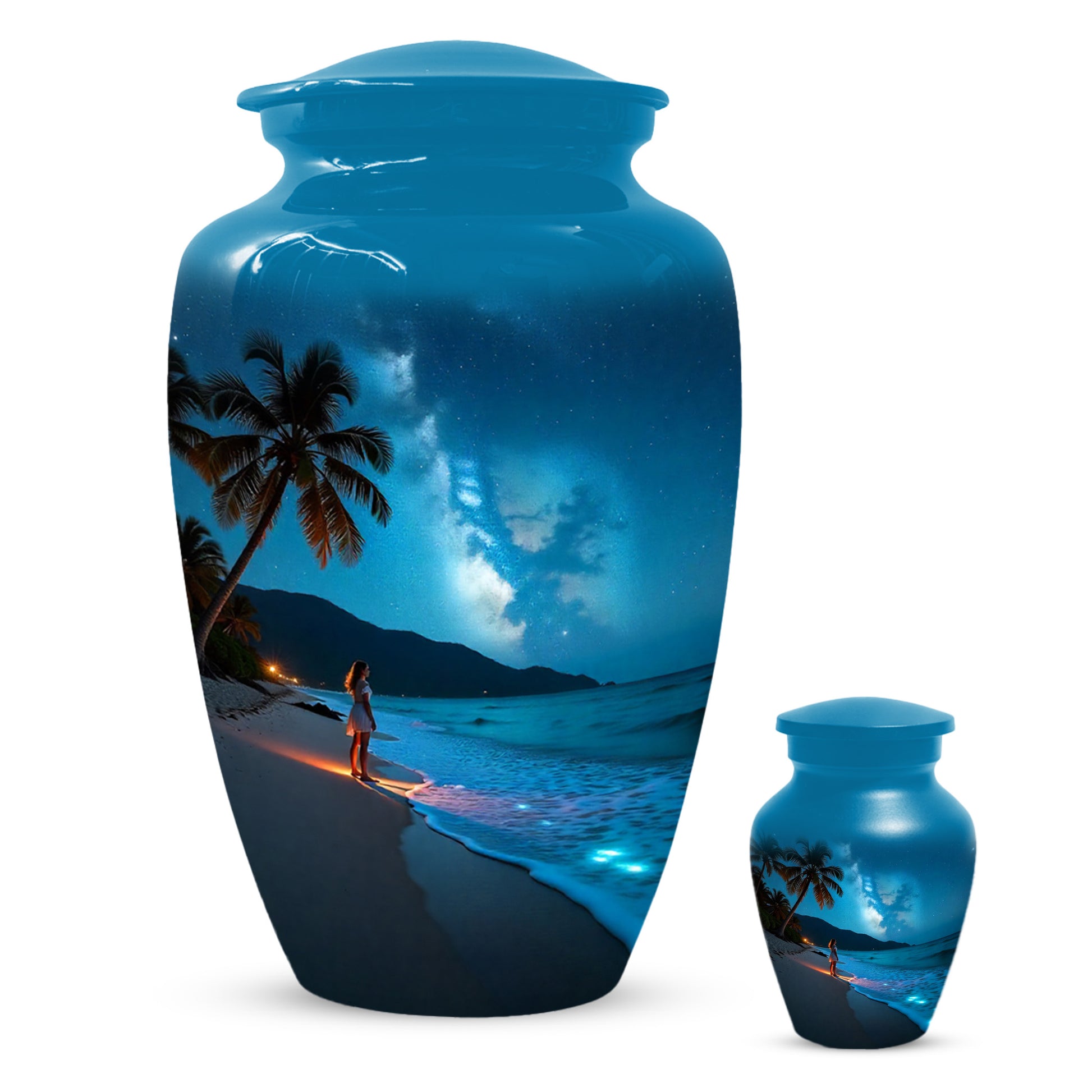 Tropical Beach Urn for Mom – Personalized Urn for Mom| Beautiful Cremation Urns for Women