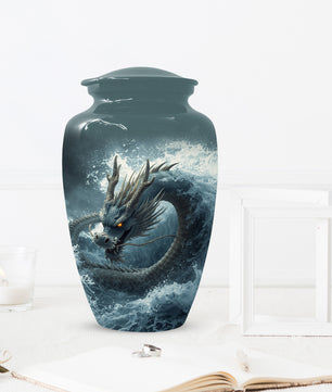 Dragon Urn for Human Ashes | Adult Cremation Urn for Dad | Japanese Dragon Funeral Urn