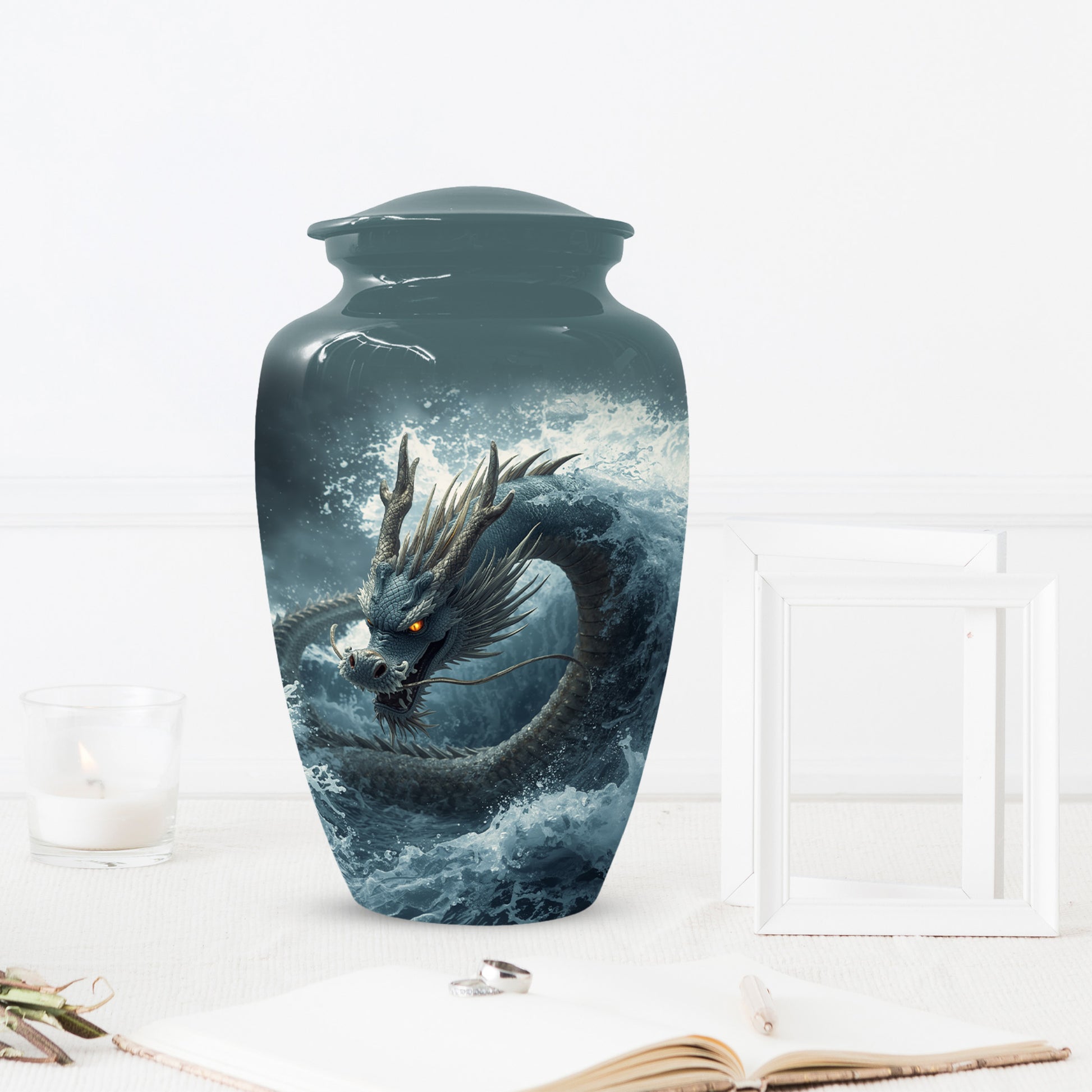 Dragon Urn for Human Ashes | Adult Cremation Urn for Dad | Japanese Dragon Funeral Urn