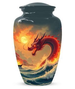 Sea Dragon Urn for Human Ashes | Adult Cremation Urn | Ocean Dragon Memorial Funeral Urn