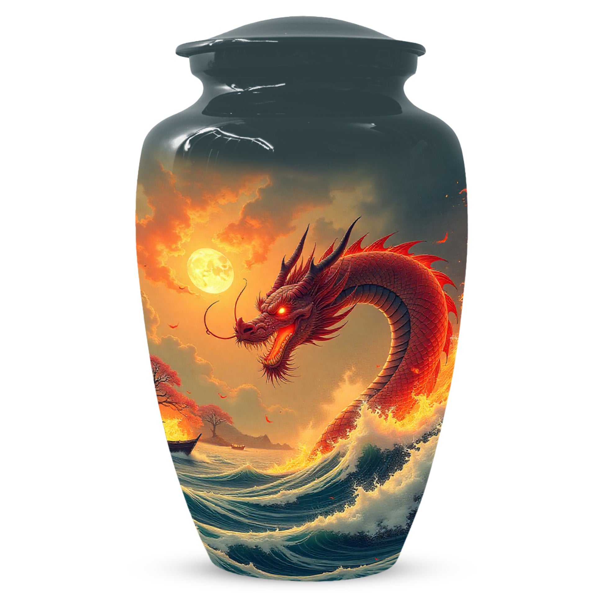 Sea Dragon Urn for Human Ashes | Adult Cremation Urn | Ocean Dragon Memorial Funeral Urn