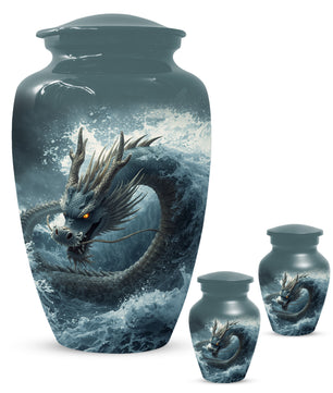 Dragon Urn for Human Ashes | Adult Cremation Urn for Dad | Japanese Dragon Funeral Urn