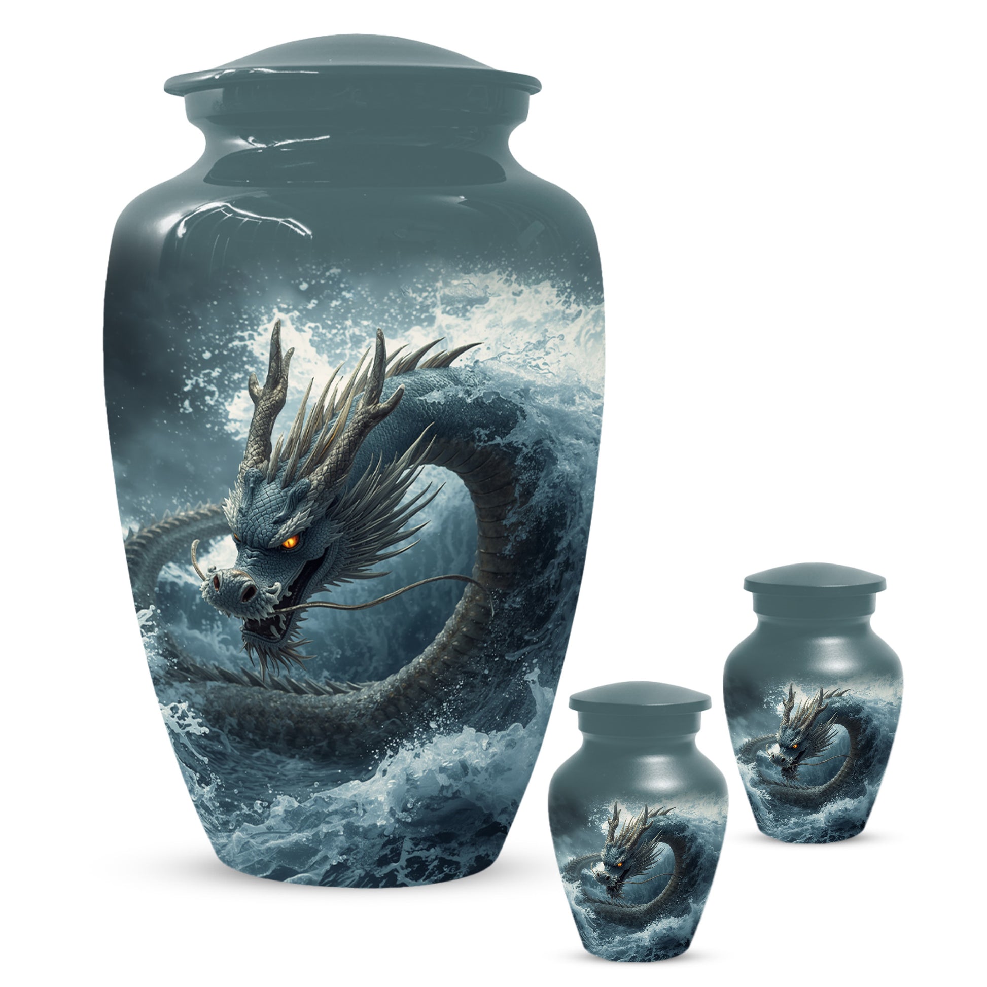 Dragon Urn for Human Ashes | Adult Cremation Urn for Dad | Japanese Dragon Funeral Urn