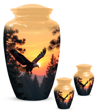 Majestic Eagle Sunset Adult Urn for Human Ashes | Scenic Eagle Adult Cremation Urn Memorial