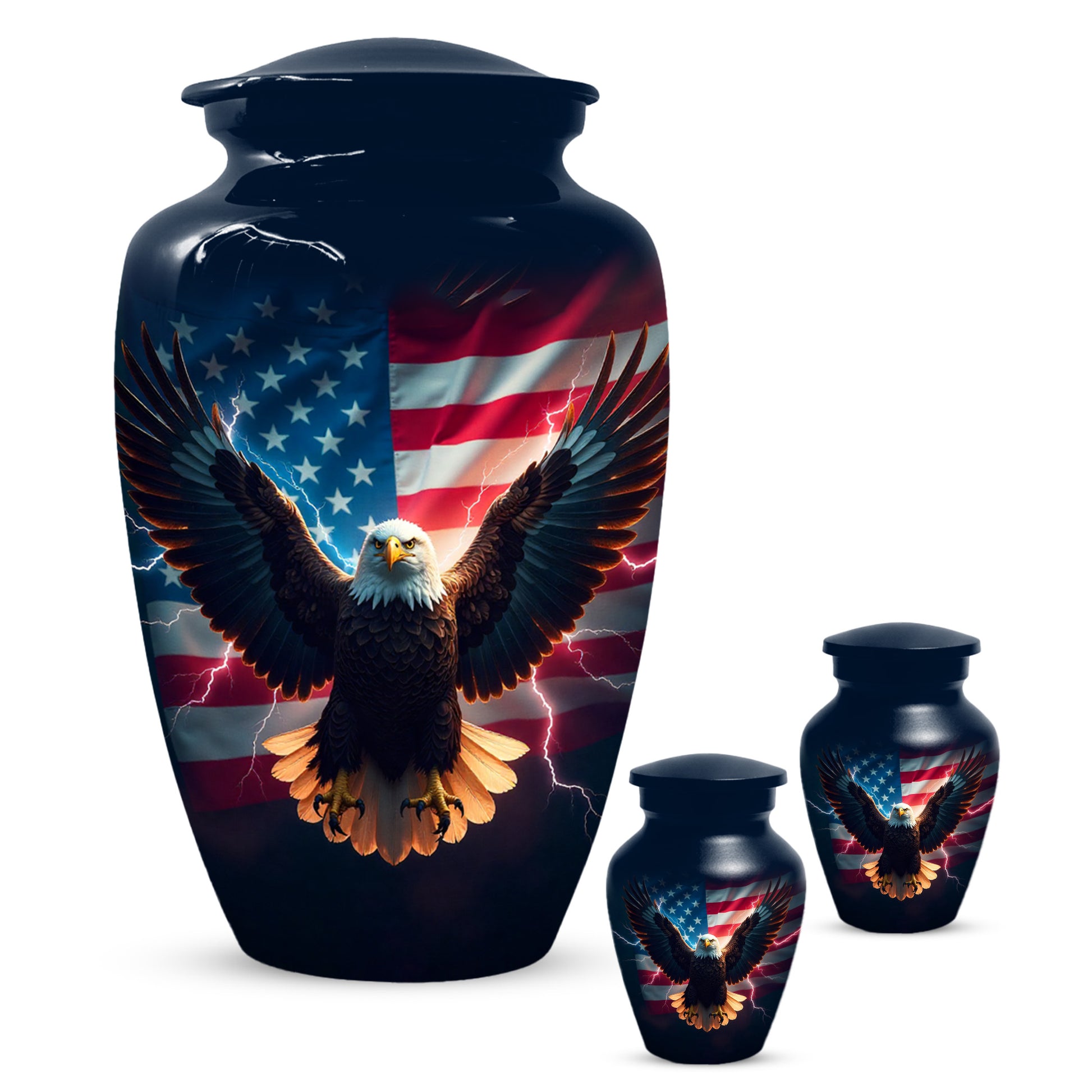 Patriotic Eagle Urn for Human Ashes | American Flag Eagle Adult Cremation Urn Memorial