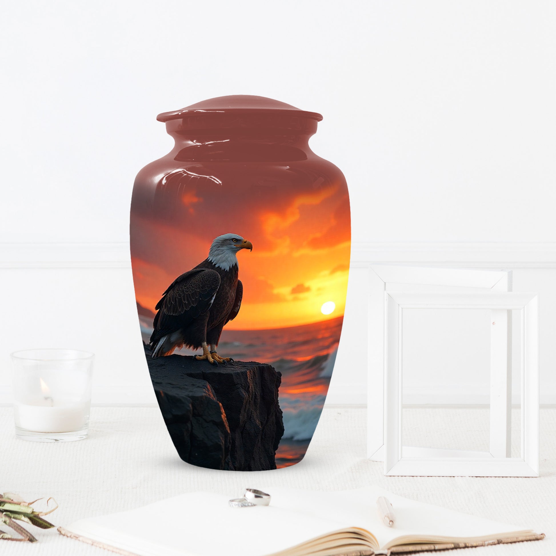 Eagle Sunset Urn for Human Ashes | Majestic Eagle Adult Cremation Urn